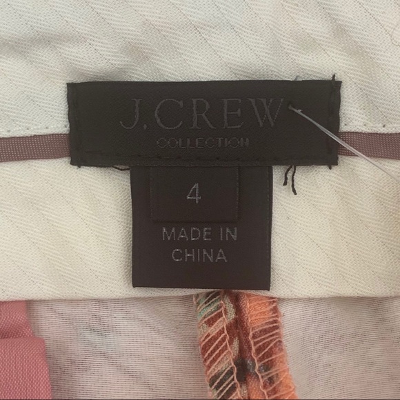 J. Crew Pink Butterfly Print Silk Tapered Pants - Picture 8 of 11